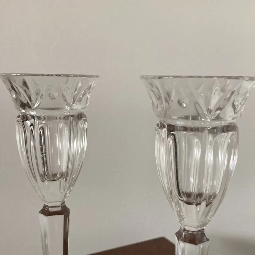 Noritake Crystal Candlestick Holders, Set of 2